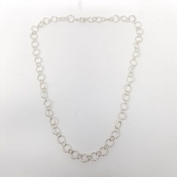 Vintage Silver Tone Chain with Spiral Links, Estate - Picture 2 of 6